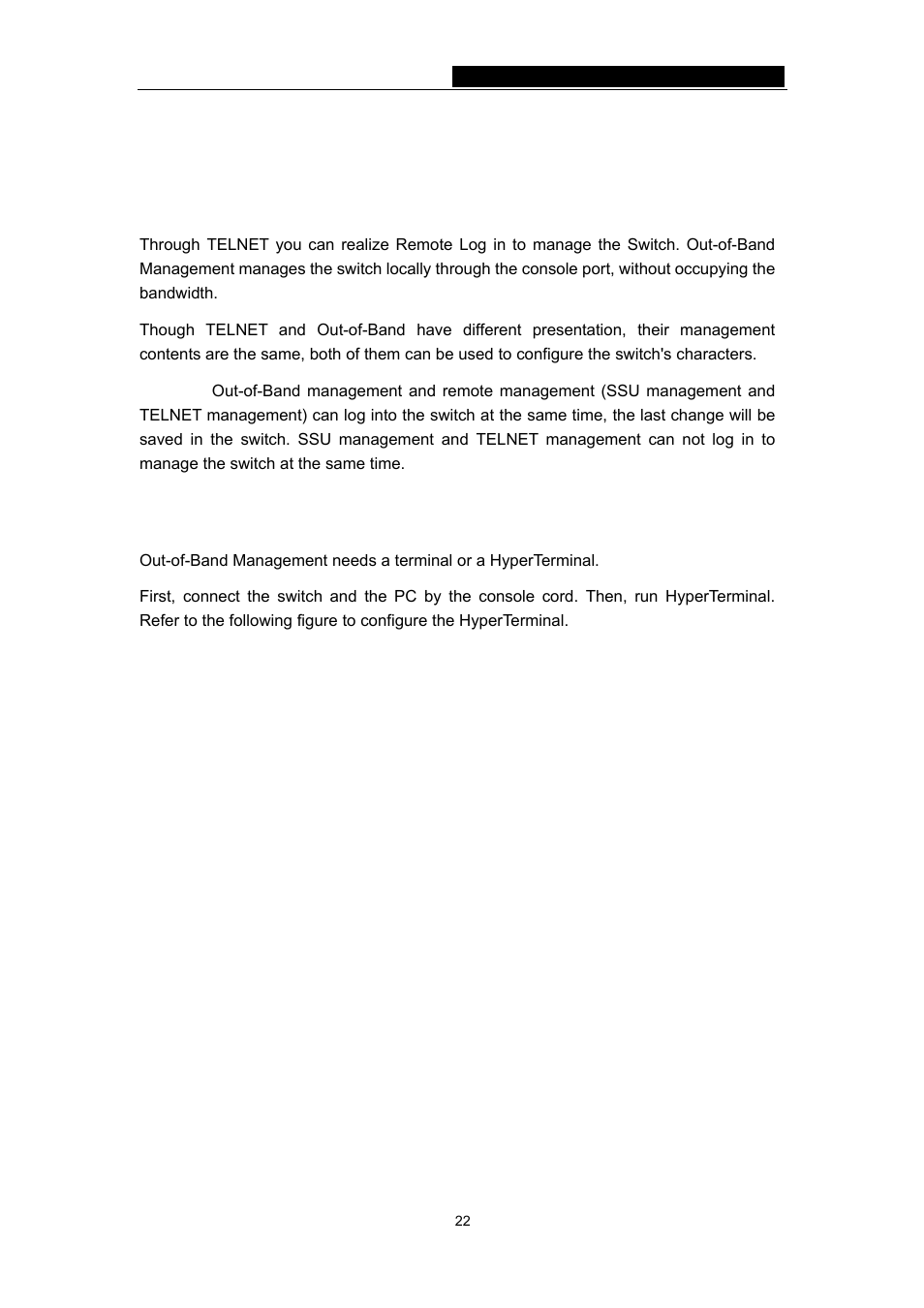 Chapter6 telnet/out-of-band management, 1 introduction, 2 how to connect out-of-band | 1 introduction 6.2 how to connect out-of-band | TP-Link TL-SF2226P User Manual | Page 25 / 37