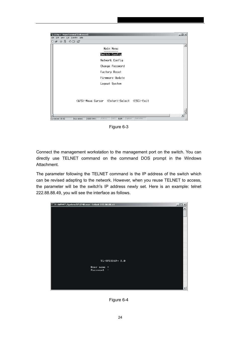 3 how to connect telnet | TP-Link TL-SF2226P User Manual | Page 27 / 37