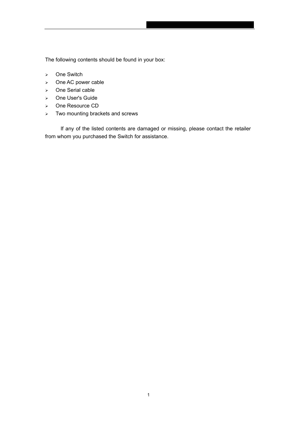 Package contents | TP-Link TL-SF2226P User Manual | Page 4 / 37