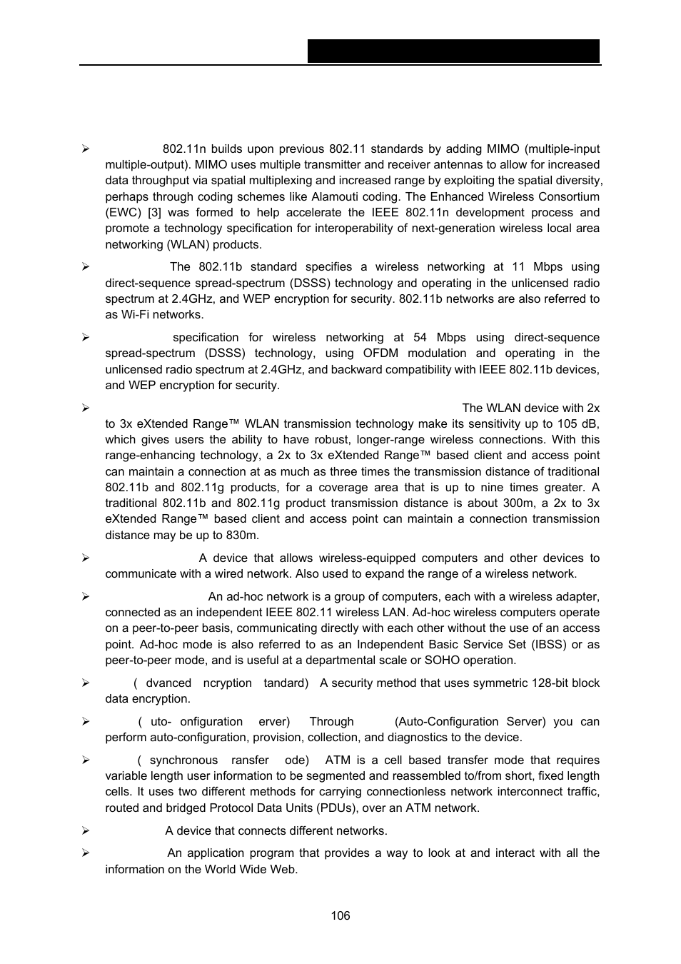 Appendix d: glossary | TP-Link TD-W8970N User Manual | Page 113 / 116