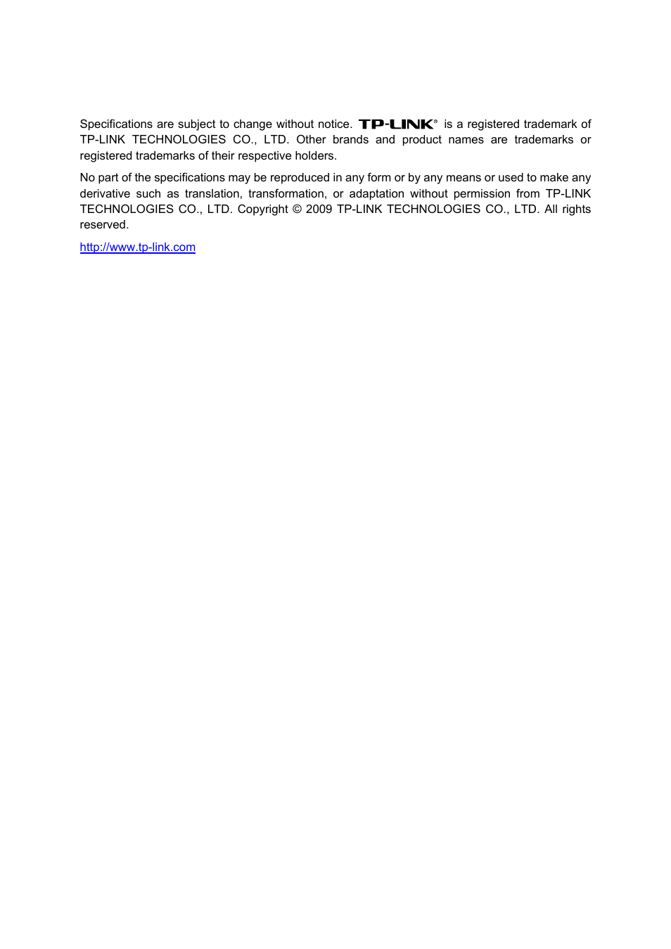 Copyright & trademarks | TP-Link TD-W8970N User Manual | Page 2 / 116