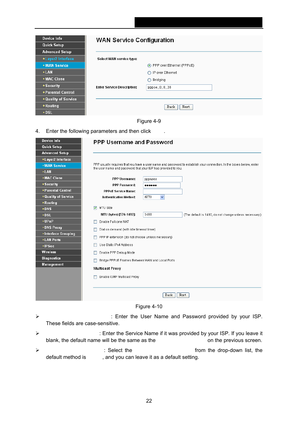 In figure 4-9 | TP-Link TD-W8970N User Manual | Page 29 / 116