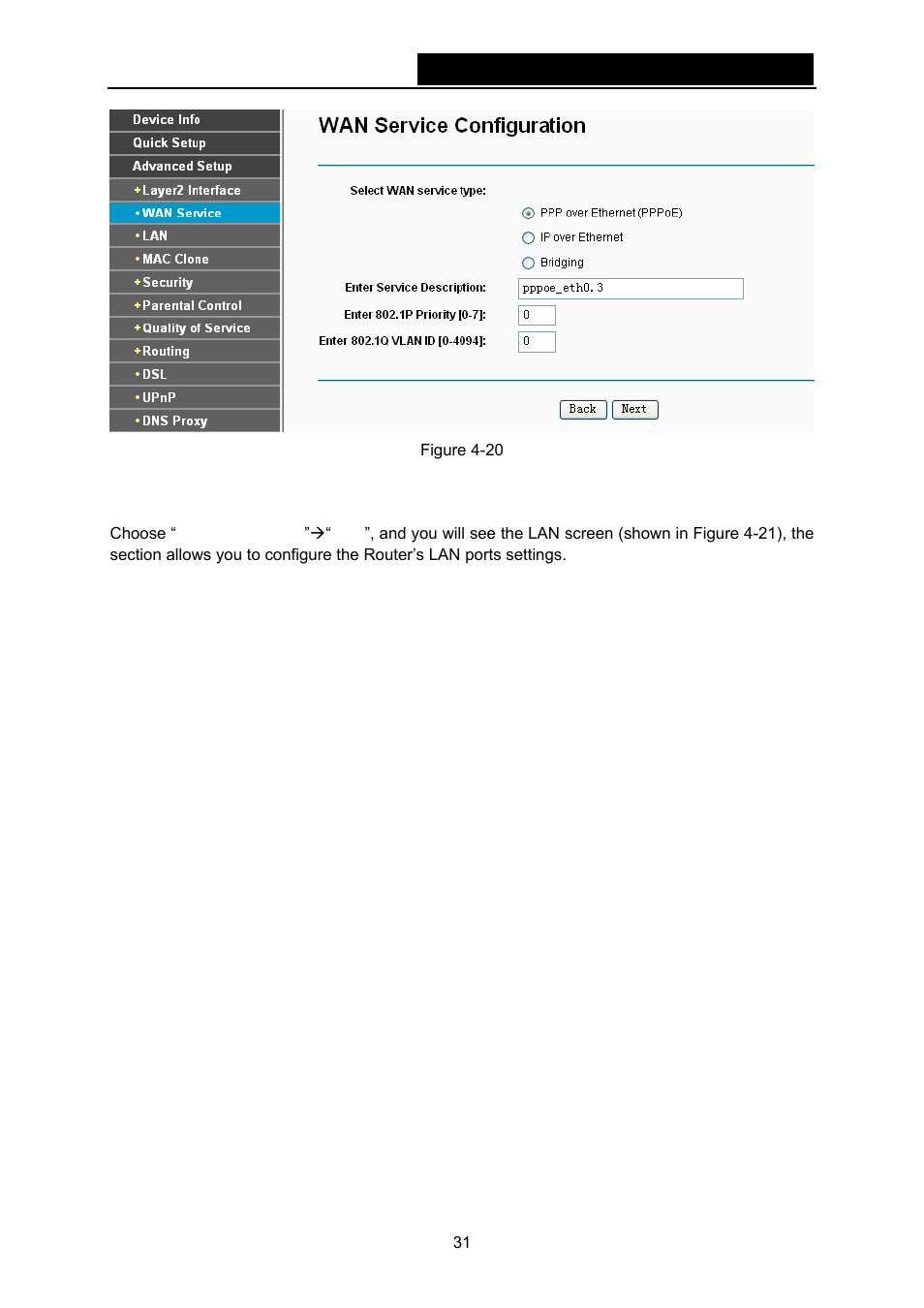 3 lan, Figure 4-20 only wh | TP-Link TD-W8970N User Manual | Page 38 / 116