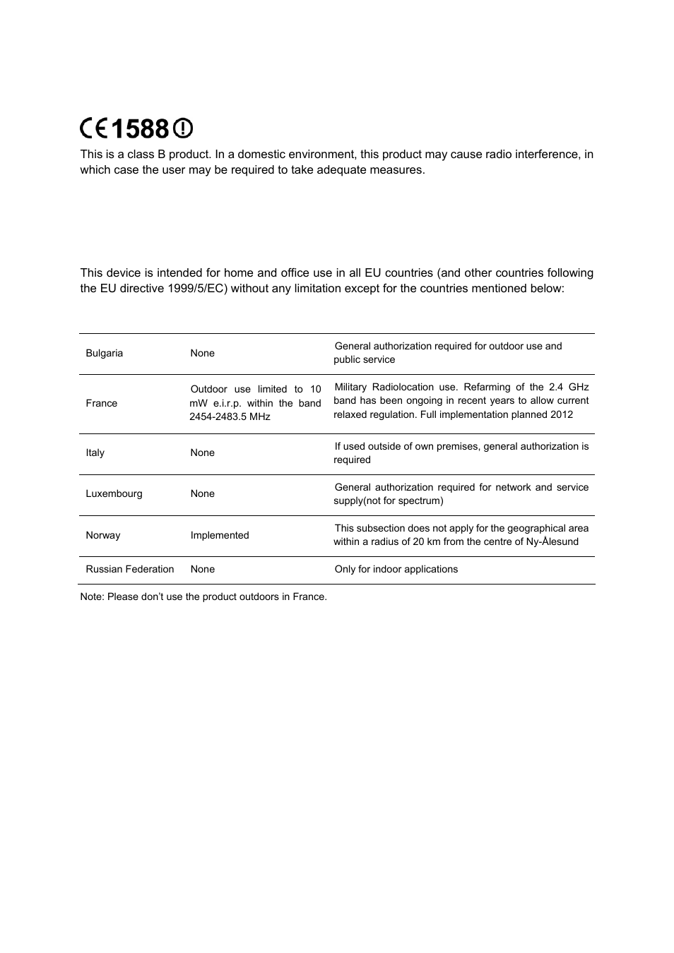 Ce mark warning, National restrictions | TP-Link TD-W8970N User Manual | Page 4 / 116
