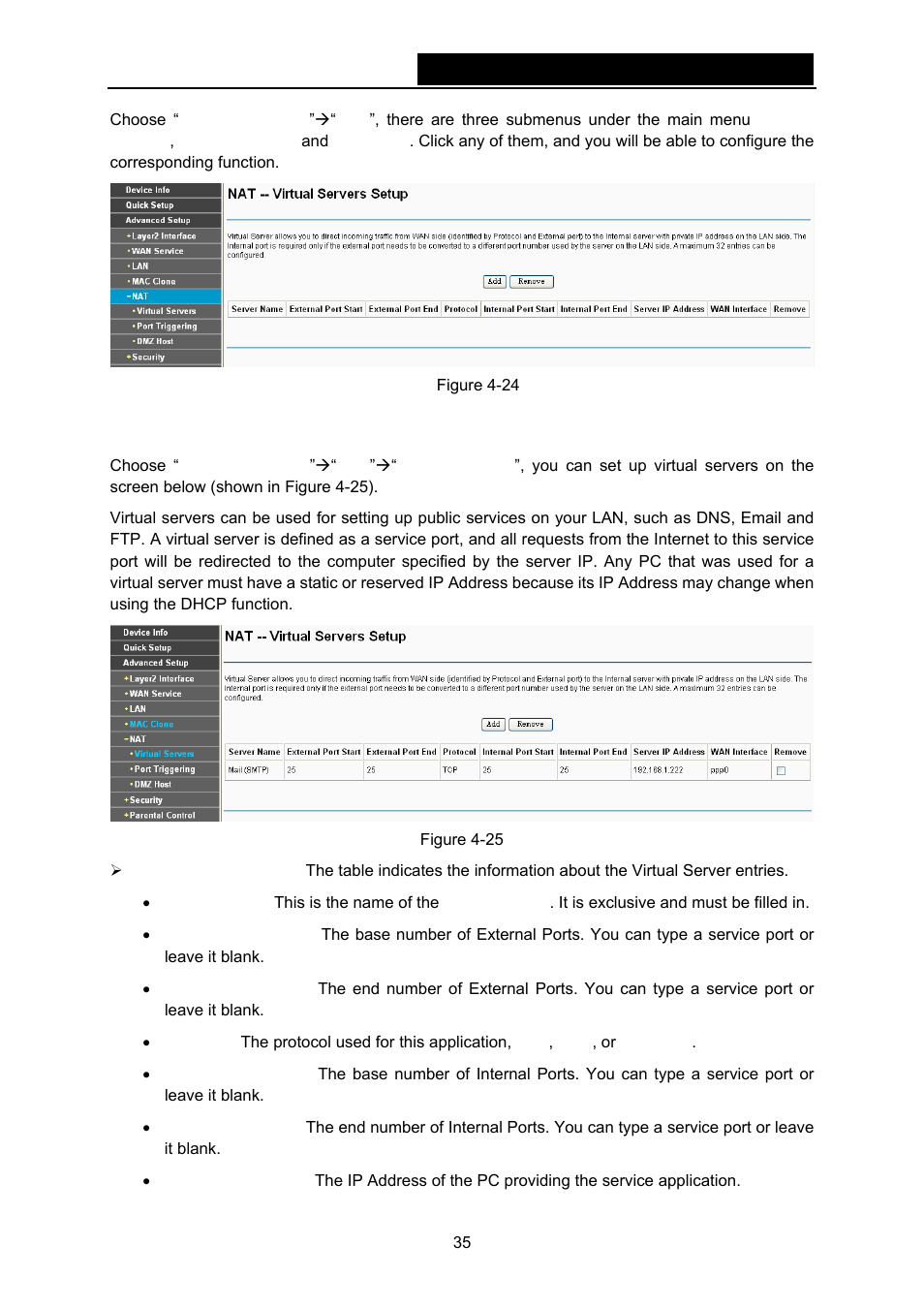 1 virtual servers, Figure 4-24 | TP-Link TD-W8970N User Manual | Page 42 / 116