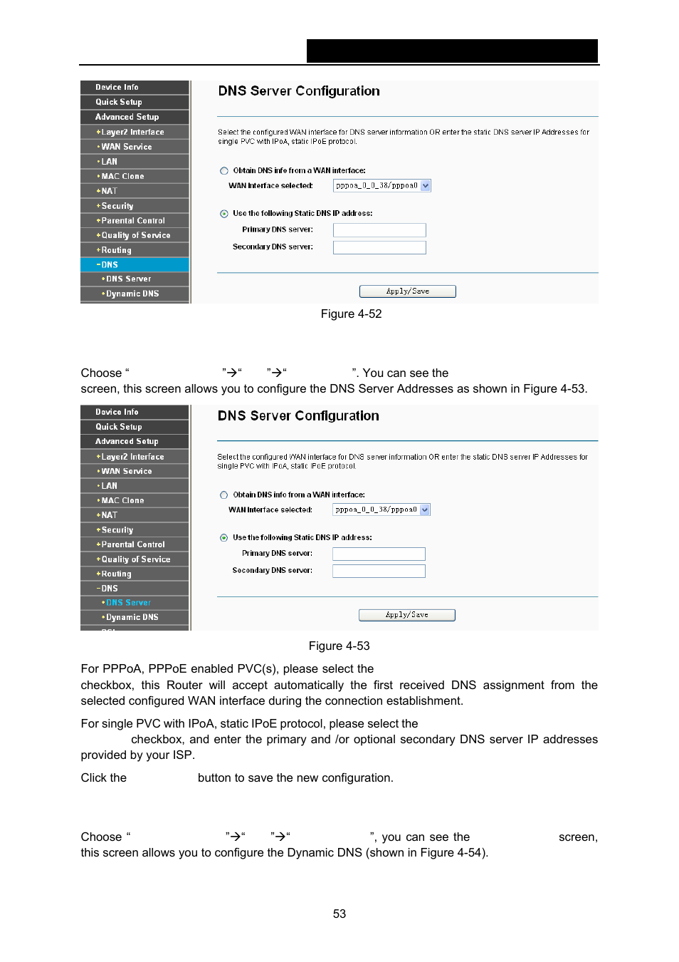 1 dns server, 2 dynamic dns | TP-Link TD-W8970N User Manual | Page 60 / 116