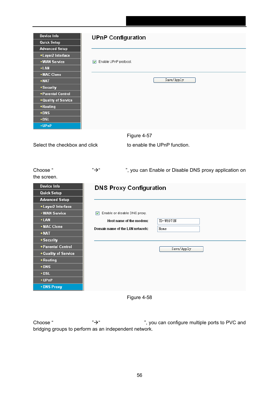 13 dns proxy, 14 interface grouping | TP-Link TD-W8970N User Manual | Page 63 / 116