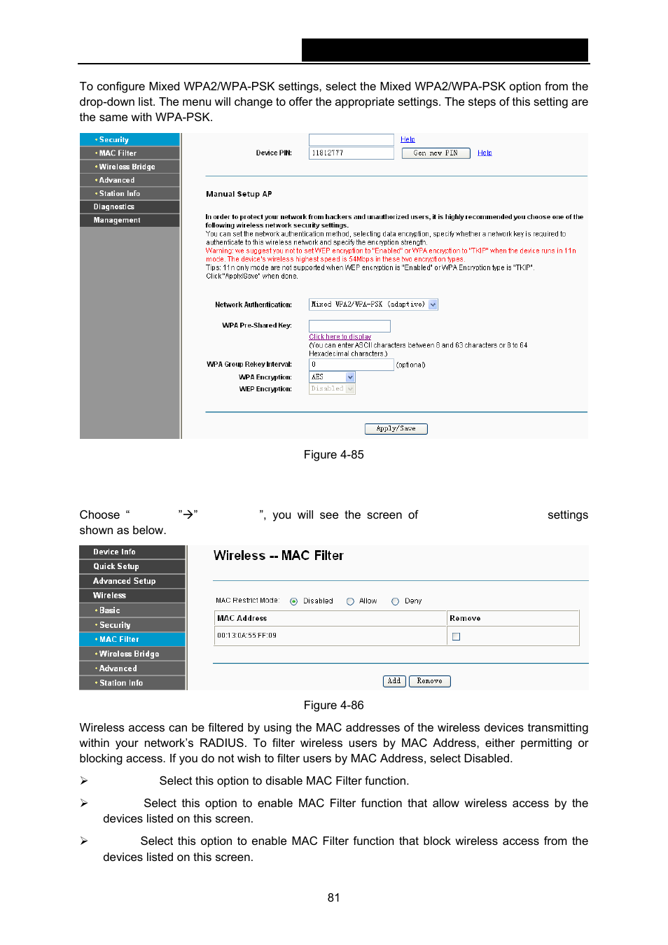 3 mac filter | TP-Link TD-W8970N User Manual | Page 88 / 116