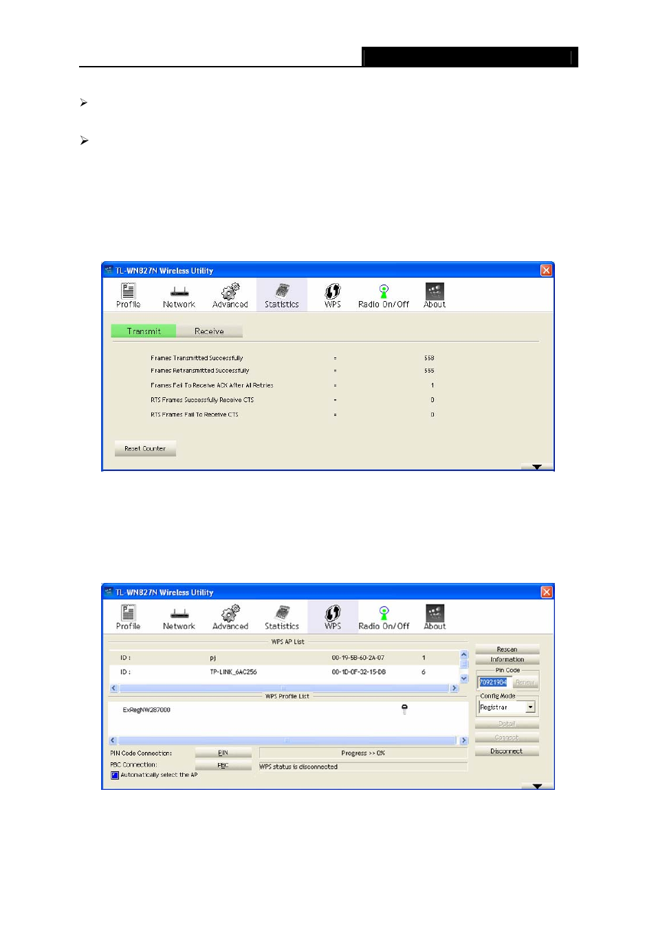 4 statistics, 5 wps | TP-Link TL-WN827N User Manual | Page 18 / 30