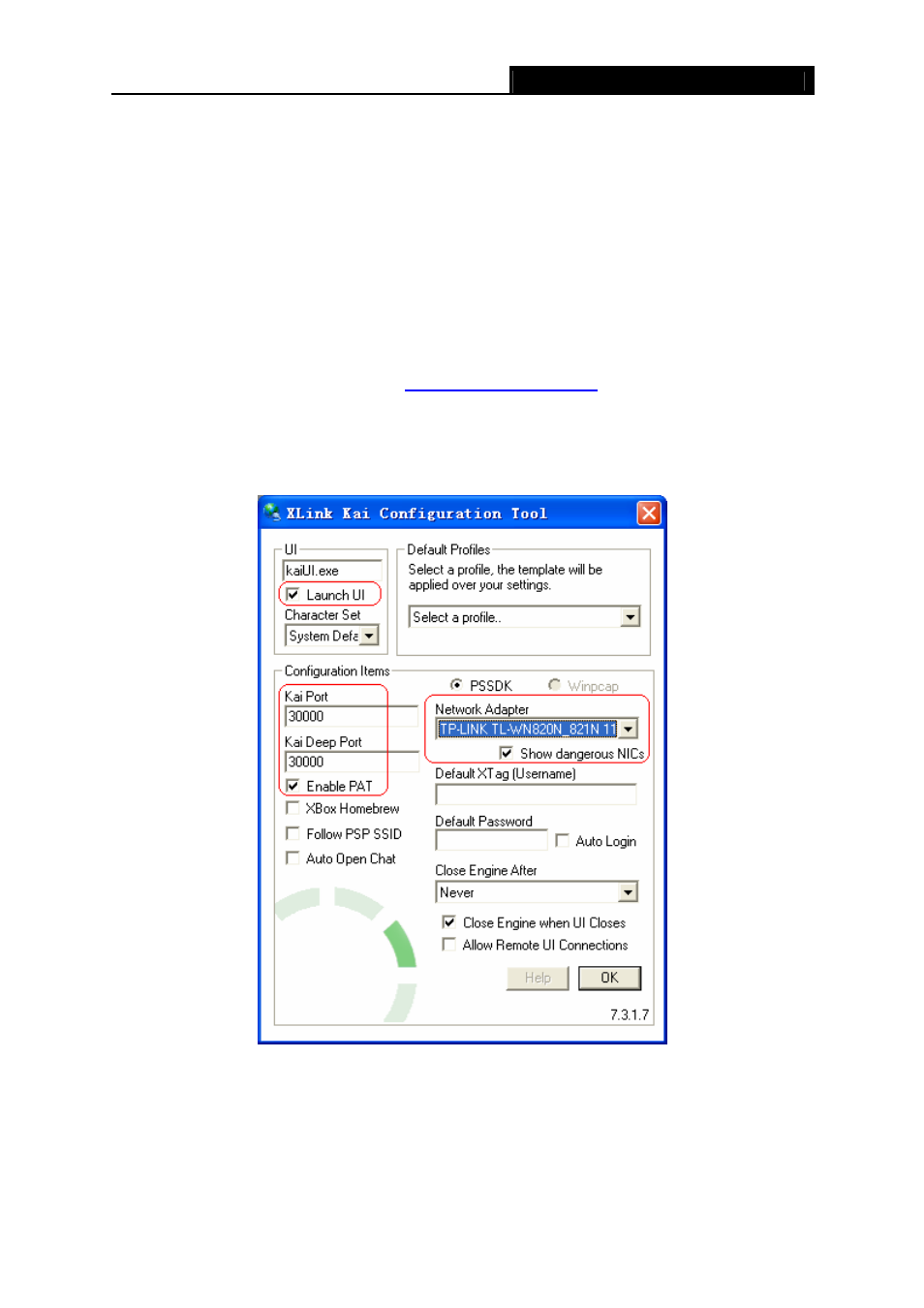 Chapter 4 example for application, 1 configuration of psp xlink online game, Chapter 4 | Example for application, Configuration of psp xlink online game | TP-Link TL-WN827N User Manual | Page 23 / 30