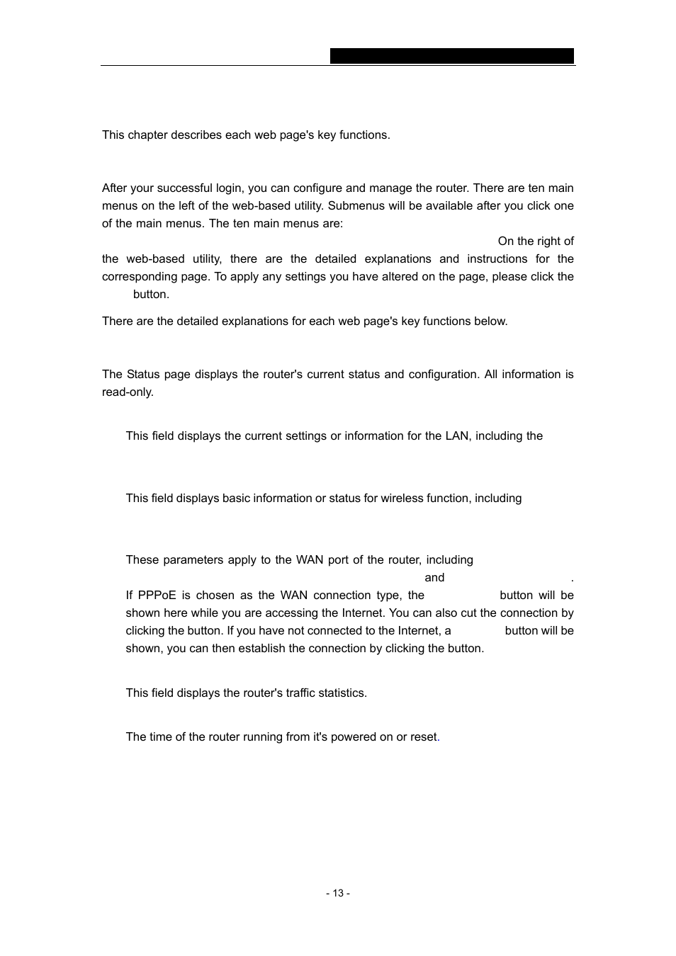 Chapter 5: configuring the router, 1 login, 2 status | 1 login 5.2 status | TP-Link TL-WR641G User Manual | Page 19 / 67