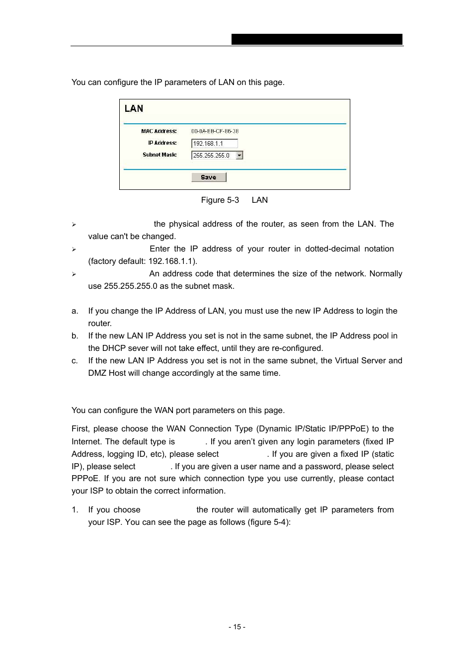 1 lan, 2 wan, 1 lan 5.4.2 wan | TP-Link TL-WR641G User Manual | Page 21 / 67