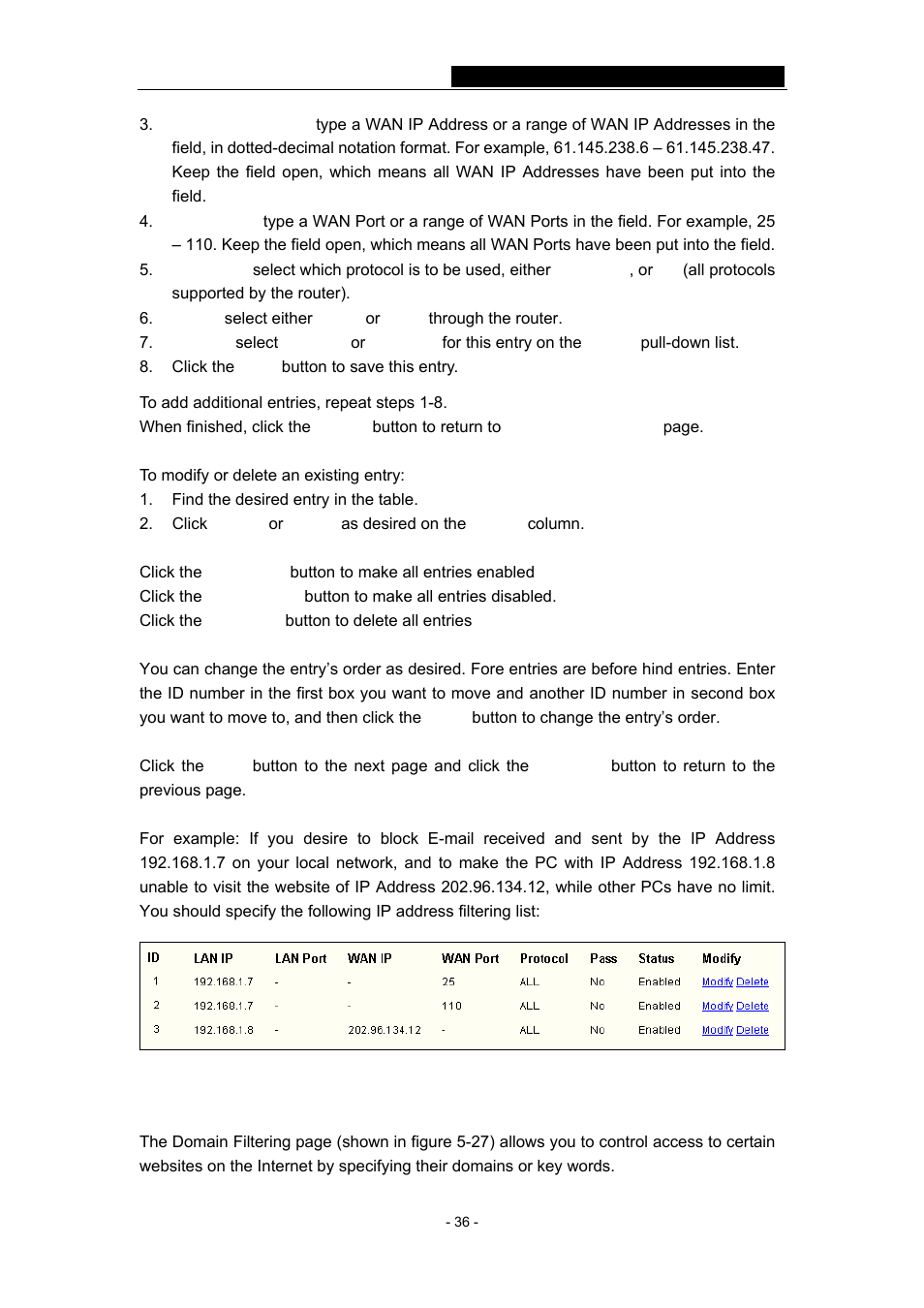 3 domain filtering | TP-Link TL-WR641G User Manual | Page 42 / 67