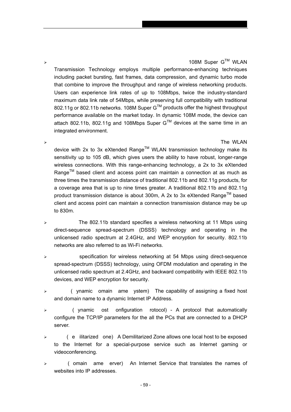 Appendix d: glossary | TP-Link TL-WR641G User Manual | Page 65 / 67