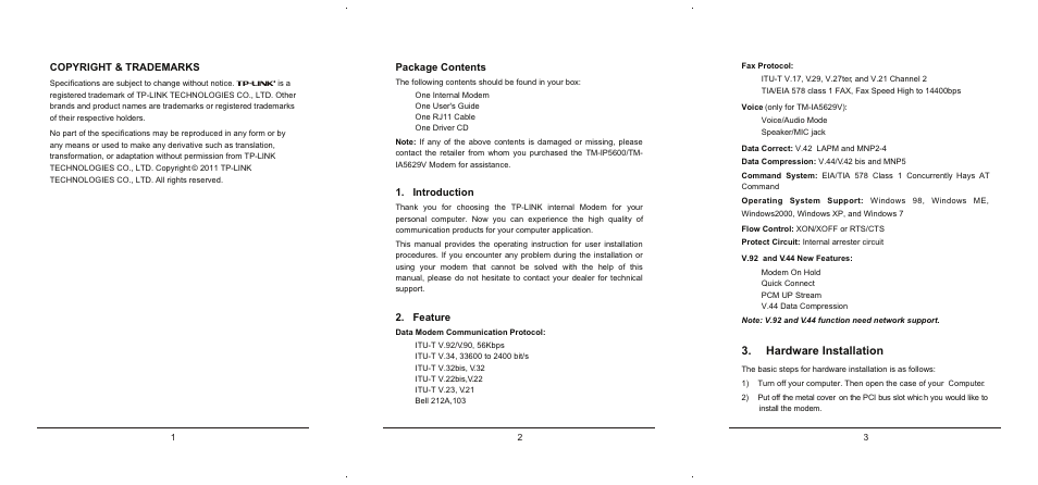 Hardware installation | TP-Link TM-IP5600 User Manual | Page 2 / 2
