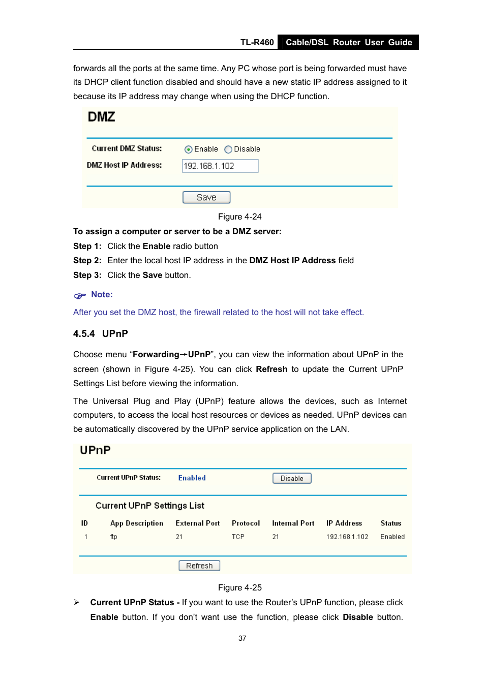 4 upnp, Upnp | TP-Link TL-R460 User Manual | Page 44 / 77