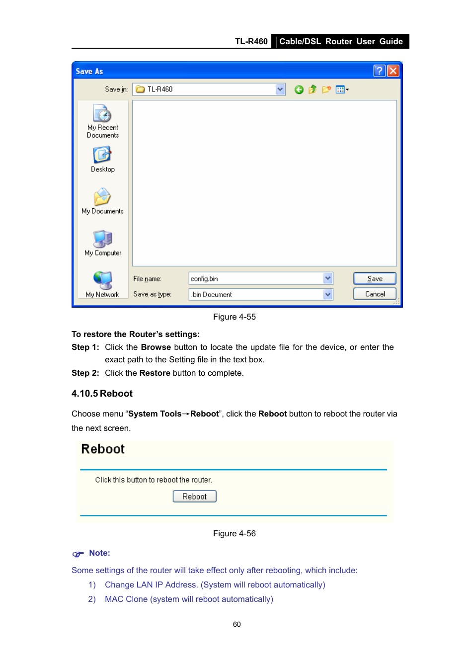 5 reboot, Figure 4-55) | TP-Link TL-R460 User Manual | Page 67 / 77