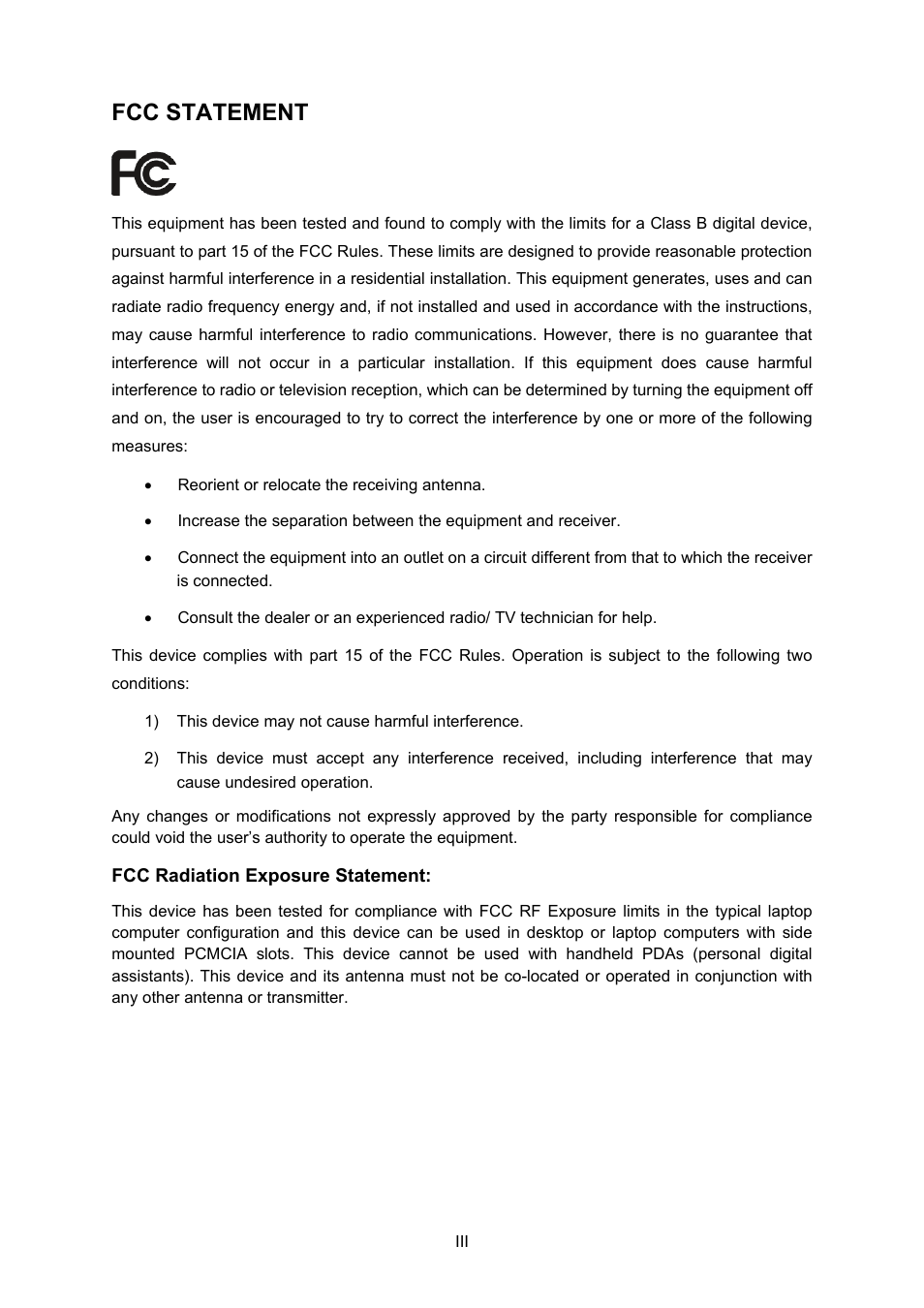 Fcc statement | TP-Link TL-WN620G User Manual | Page 3 / 33