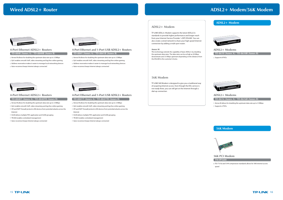 P15-16_复制.pdf, Wired adsl2+ router, Adsl2+ modem/56k modem | TP-Link Ultimate Wireless N Gigabit Router TL-WR1043ND User Manual | Page 11 / 24