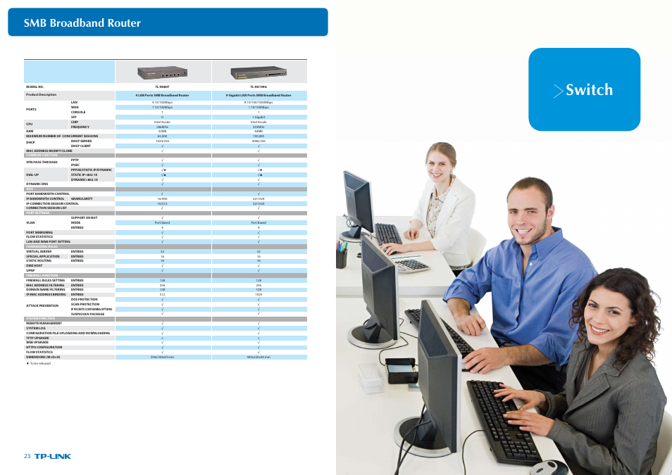 P23-24_复制.pdf, Switch, Smb broadband router | TP-Link Ultimate Wireless N Gigabit Router TL-WR1043ND User Manual | Page 15 / 24
