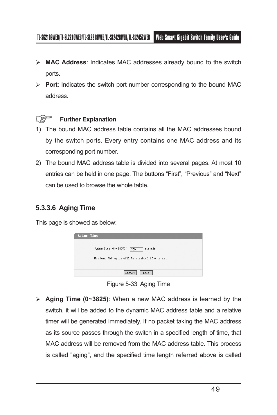 6 aging time | TP-Link TL-SL2218WEB User Manual | Page 56 / 75