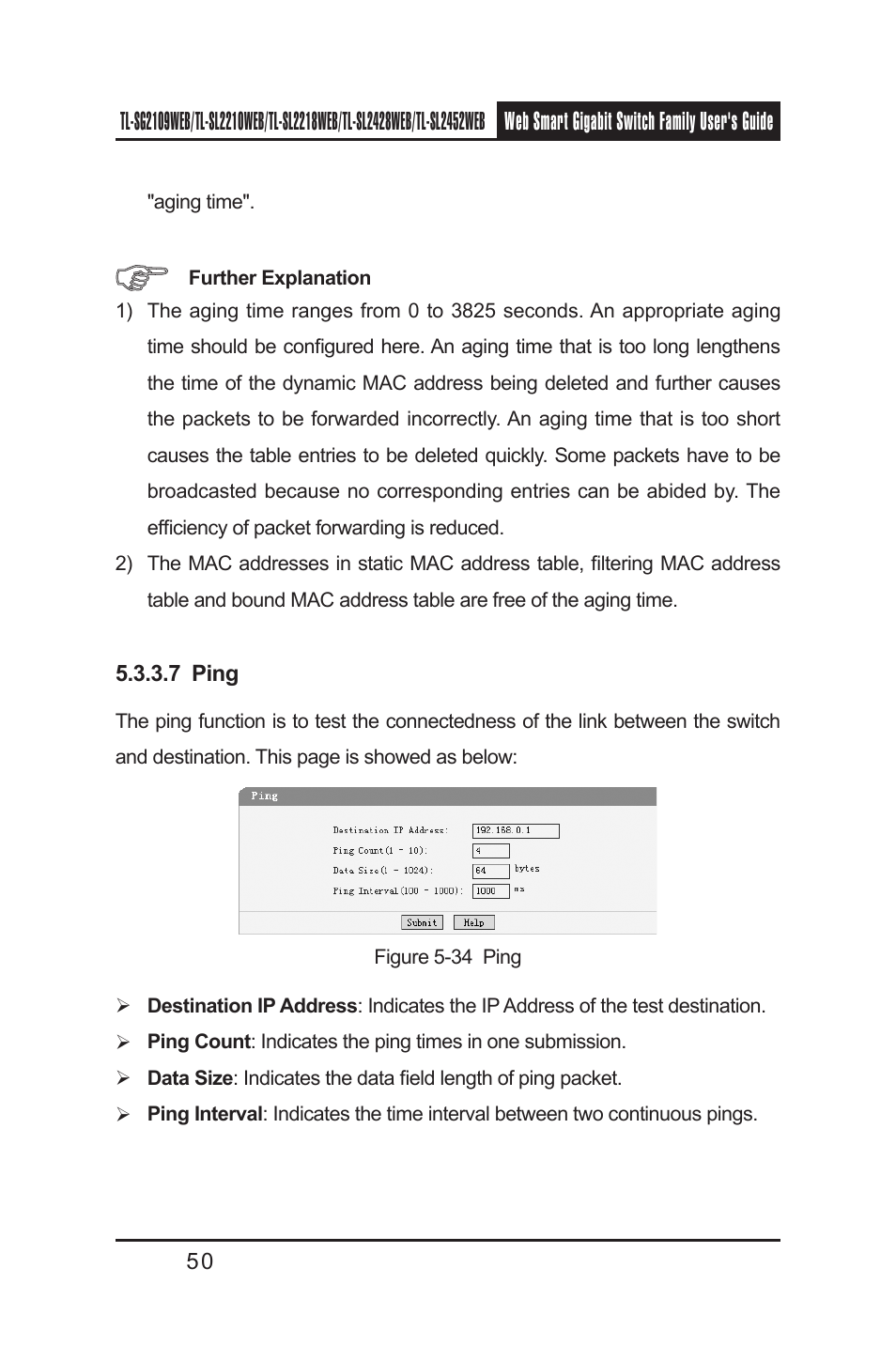 7 ping | TP-Link TL-SL2218WEB User Manual | Page 57 / 75