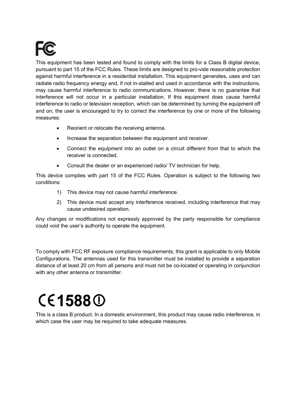 Fcc statement, Fcc rf radiation exposure statement, Ce mark warning | TP-Link TL-WA601G User Manual | Page 3 / 42