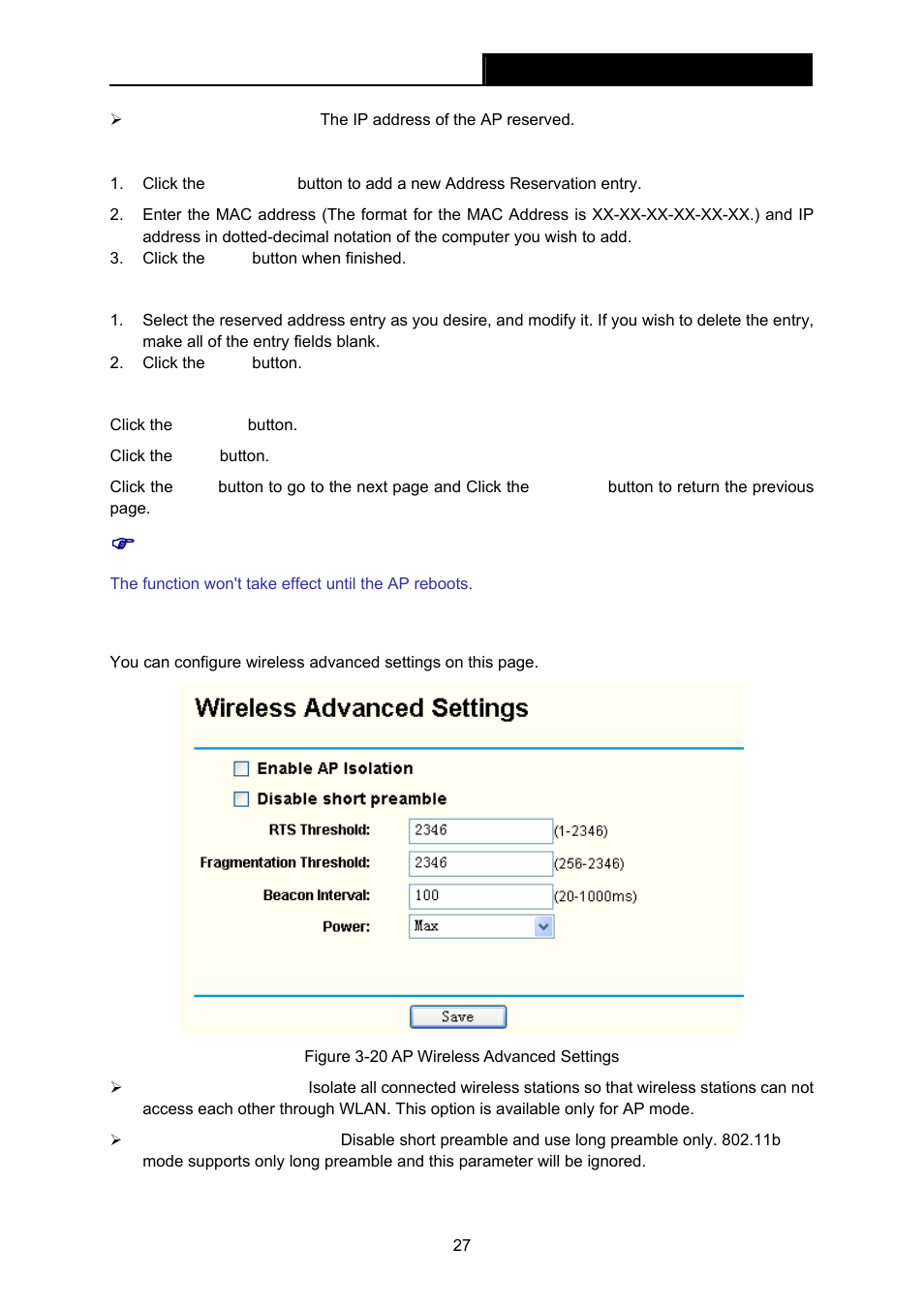 6 wireless settings, Wireless settings | TP-Link TL-WA601G User Manual | Page 33 / 42