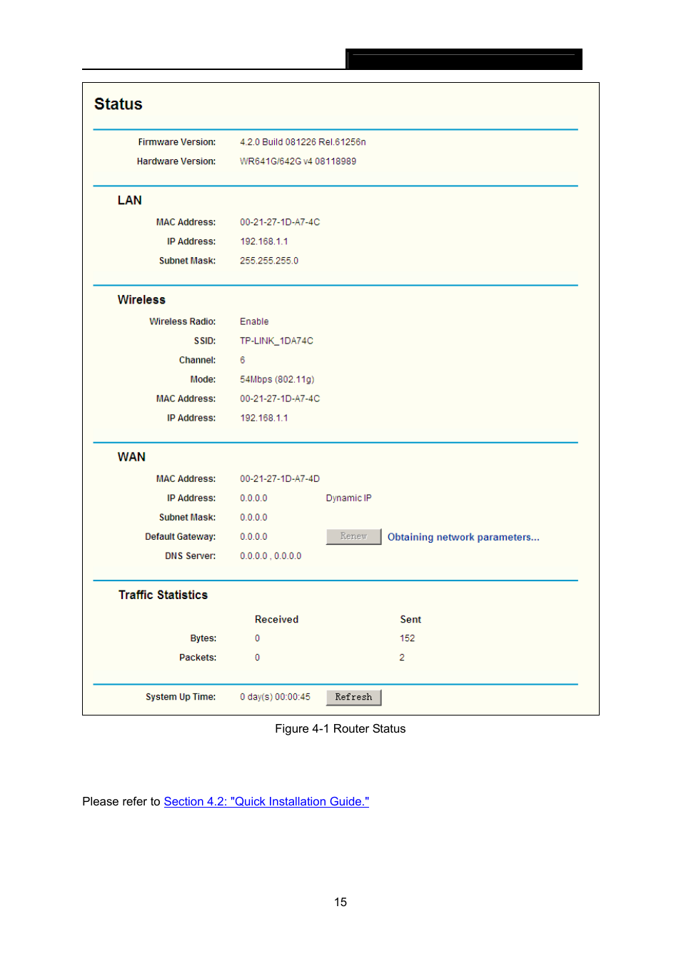 3 quick setup, Quick setup | TP-Link TL-WR642G User Manual | Page 22 / 85