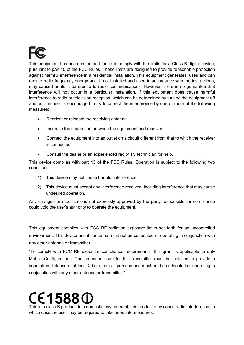 Fcc statement, Fcc rf radiation exposure statement, Ce mark warning | TP-Link TL-WR642G User Manual | Page 3 / 85