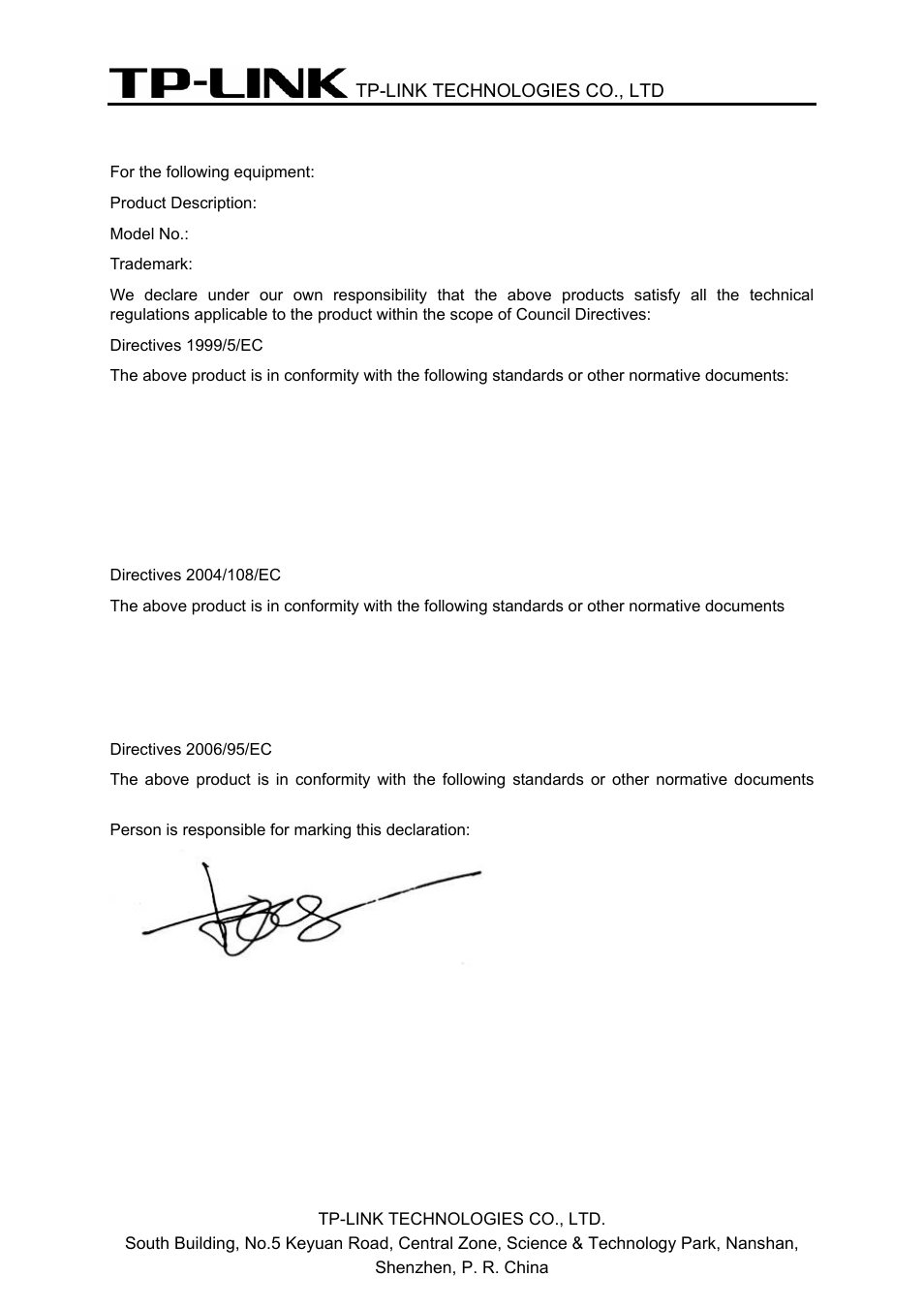 Declaration of conformity | TP-Link TL-WR642G User Manual | Page 5 / 85