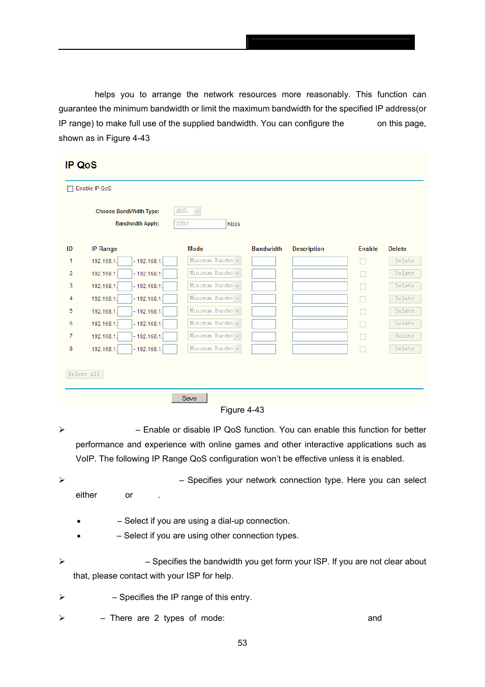 10 ip qos, Ip qos | TP-Link TL-WR642G User Manual | Page 60 / 85