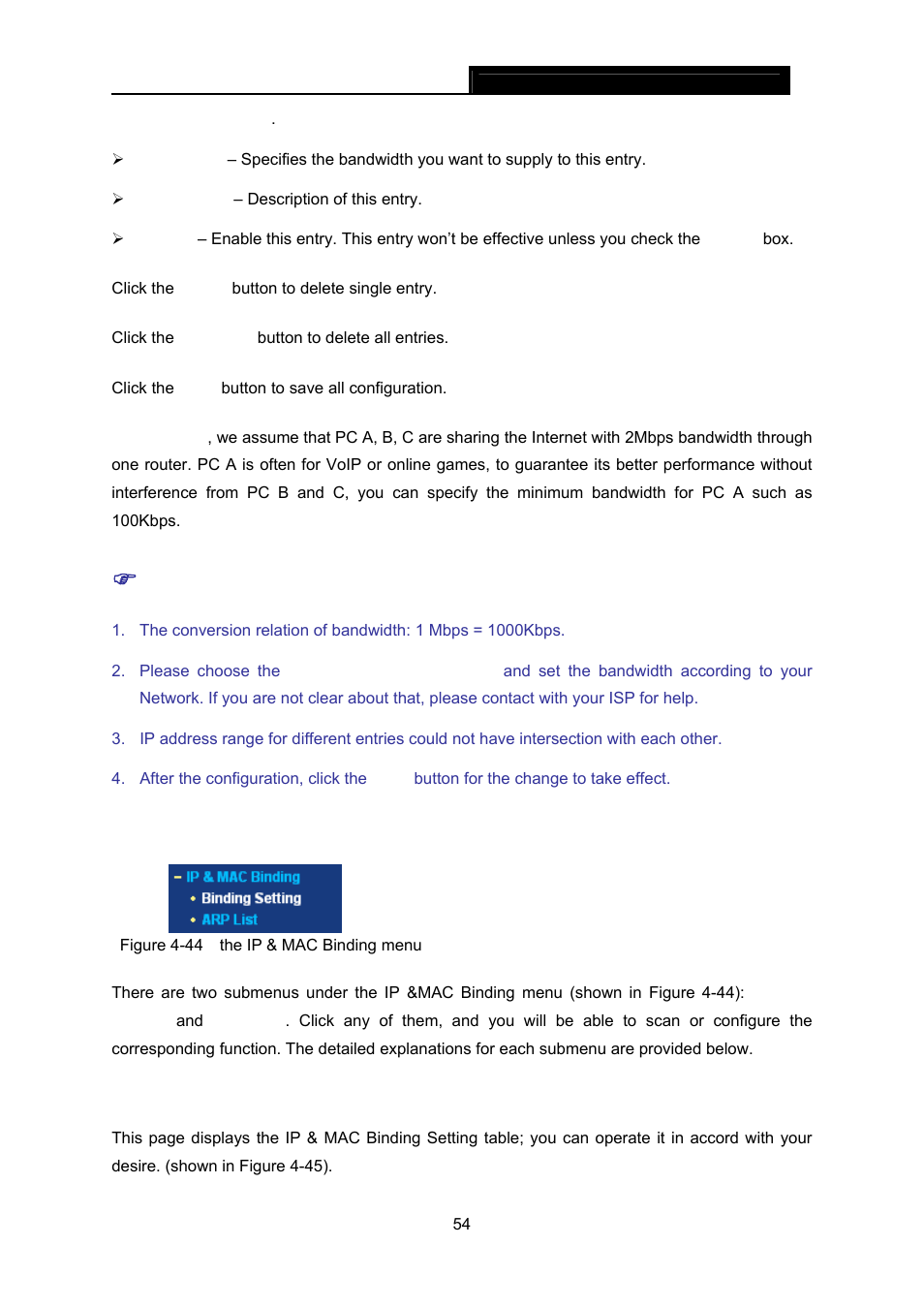 11 ip & mac binding setting, 1 binding setting, Ip & mac binding setting | TP-Link TL-WR642G User Manual | Page 61 / 85