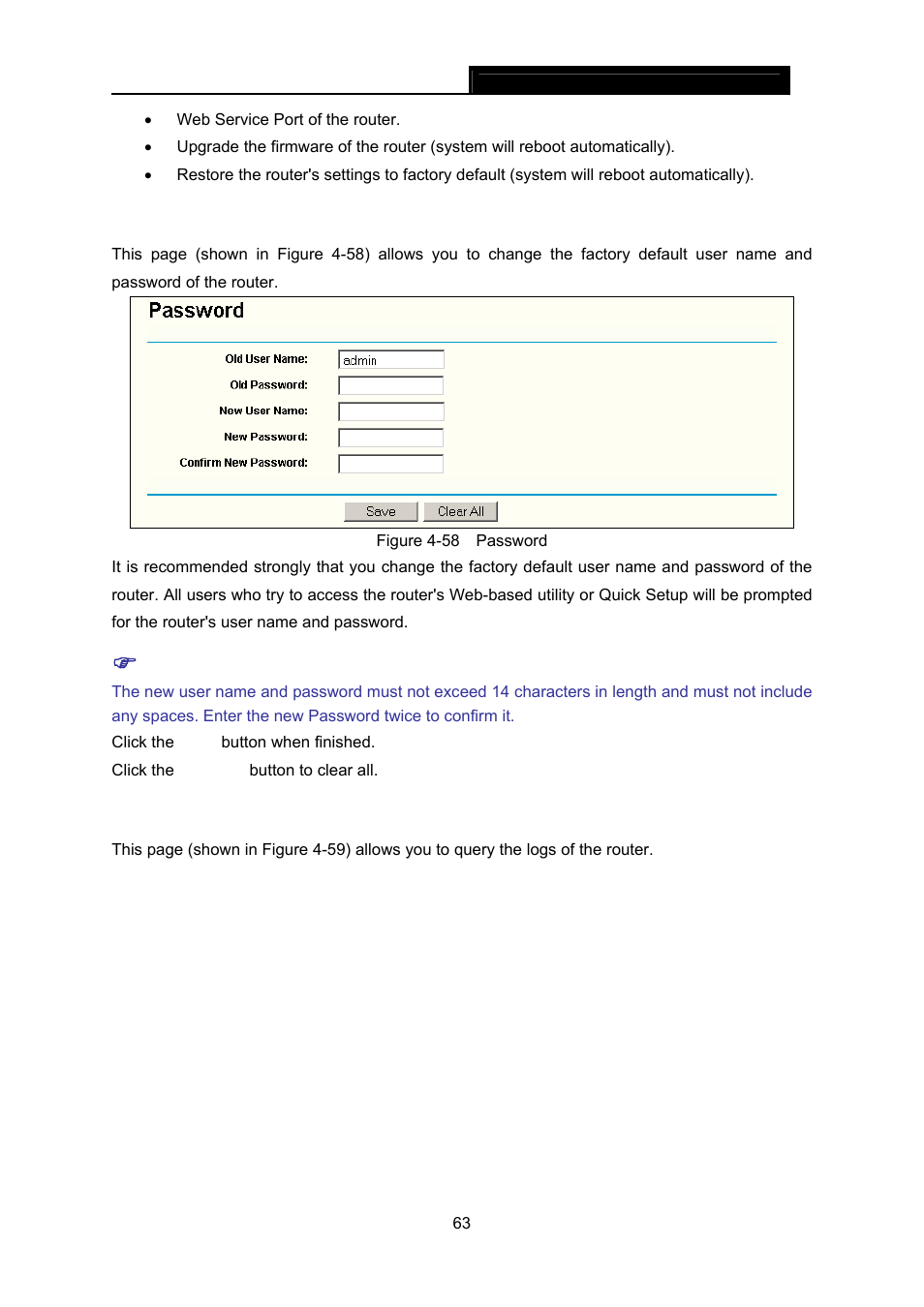 6 password, 7 syslog | TP-Link TL-WR642G User Manual | Page 70 / 85