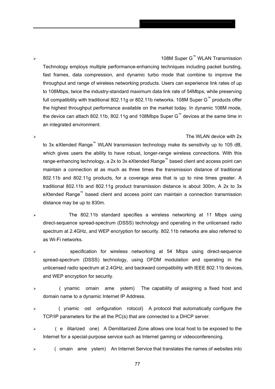 Appendix d: glossary | TP-Link TL-WR642G User Manual | Page 84 / 85