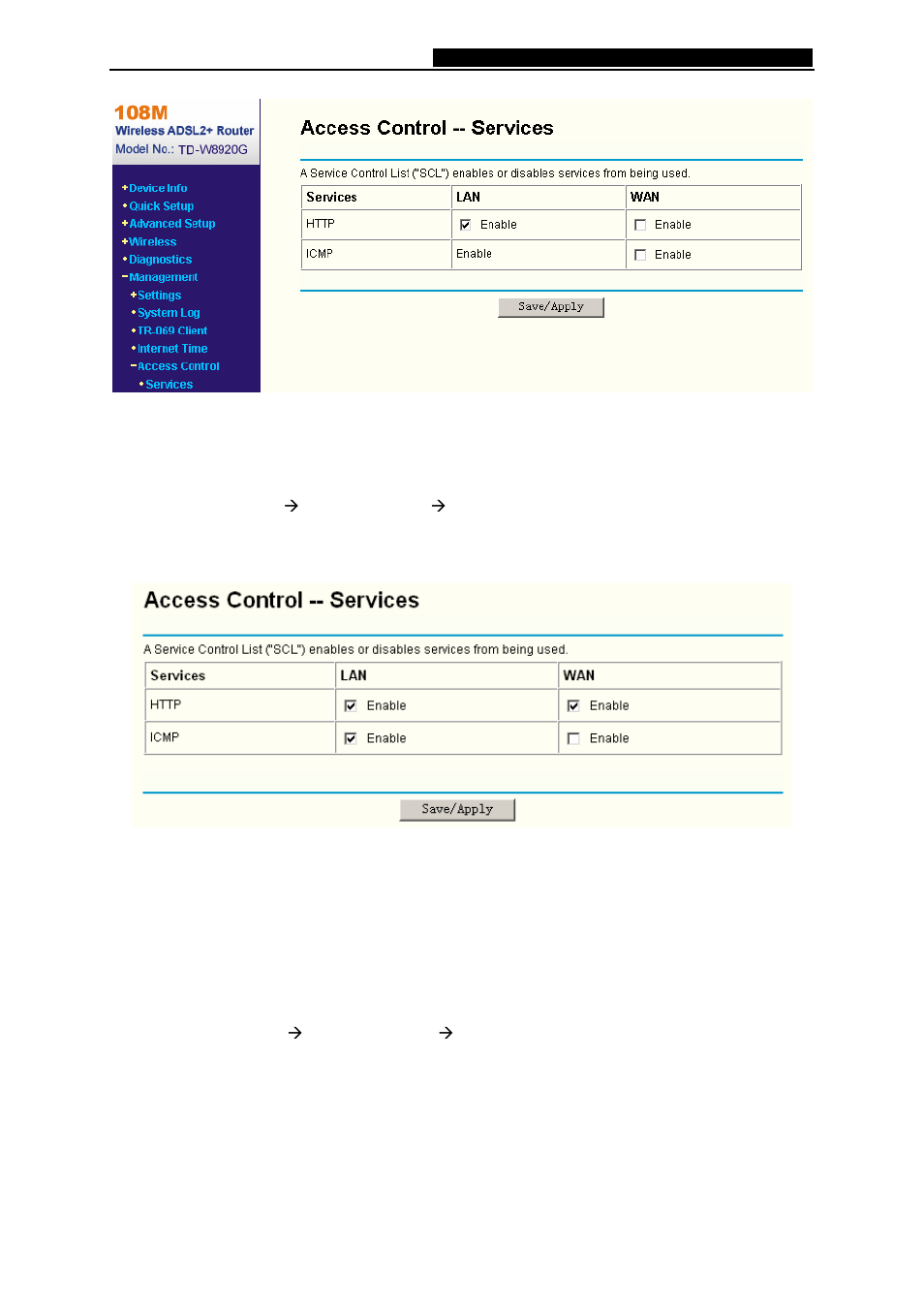Services, Ip addresses | TP-Link 108M Wireless ADSL2+ Router TD-W8920G User Manual | Page 77 / 85