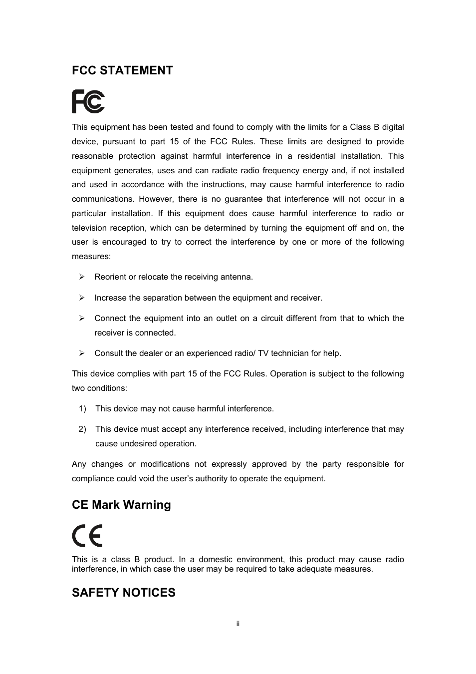 Fcc statement, Ce mark warning, Safety notices | TP-Link TL-R402M User Manual | Page 3 / 61