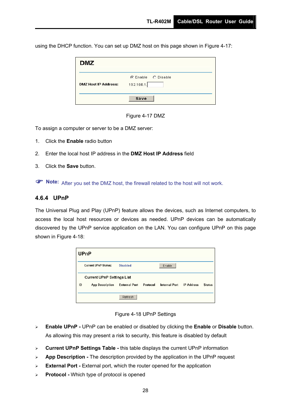 4 upnp, Upnp | TP-Link TL-R402M User Manual | Page 35 / 61
