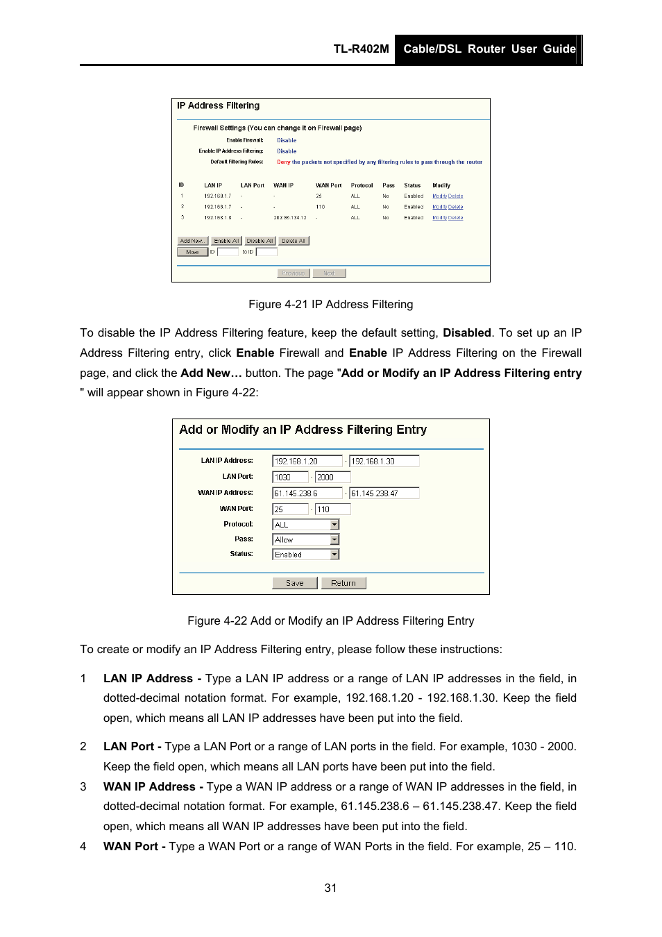 TP-Link TL-R402M User Manual | Page 38 / 61