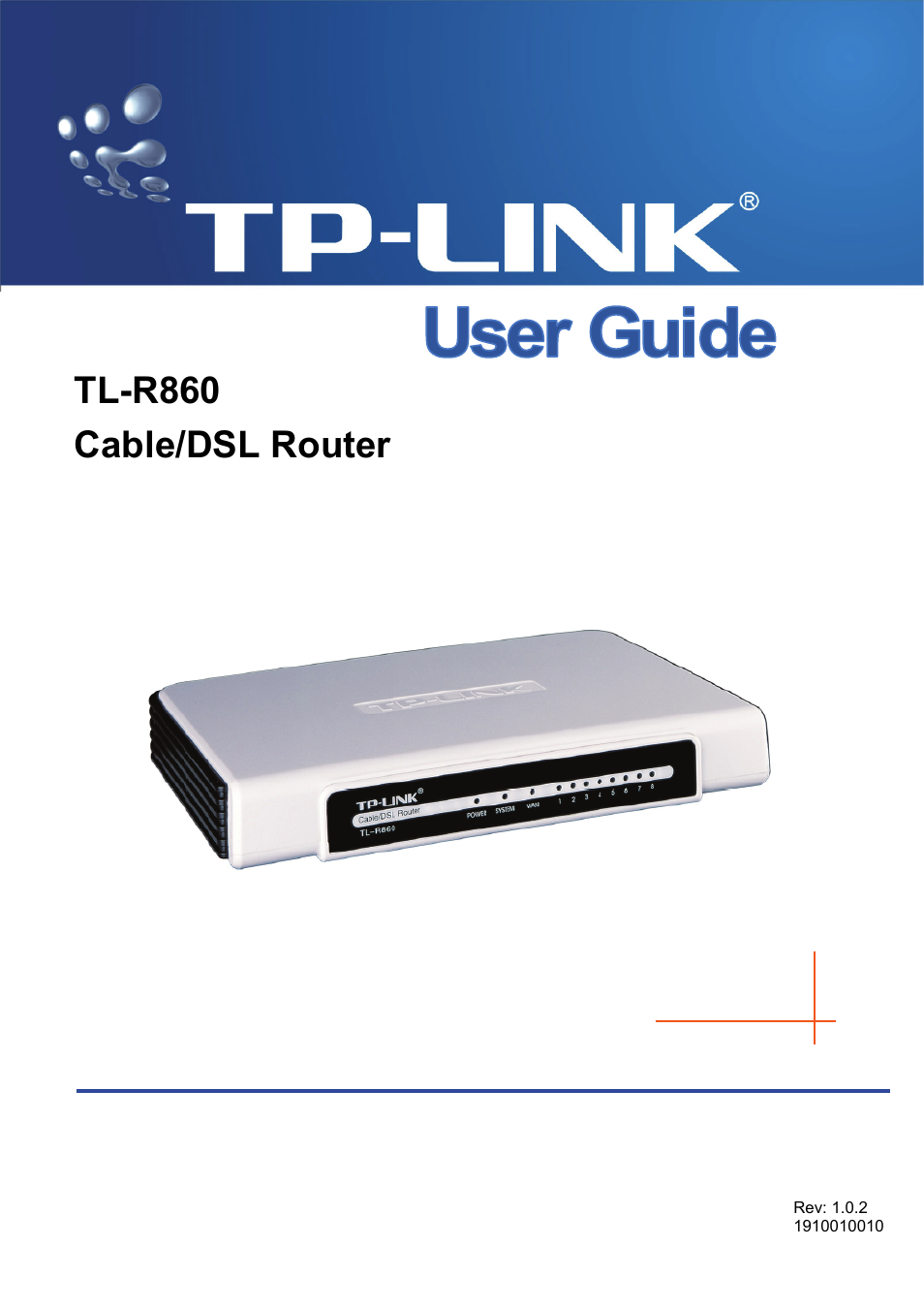 TP-Link Cable/DSL Router TL-R860 User Manual | 62 pages