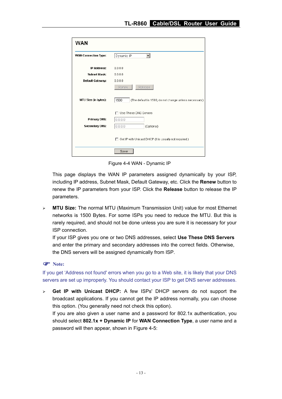 TP-Link Cable/DSL Router TL-R860 User Manual | Page 19 / 62