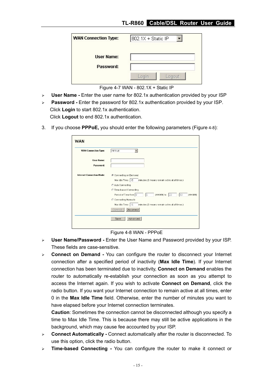 Tl-r860 cable/dsl router user guide | TP-Link Cable/DSL Router TL-R860 User Manual | Page 21 / 62