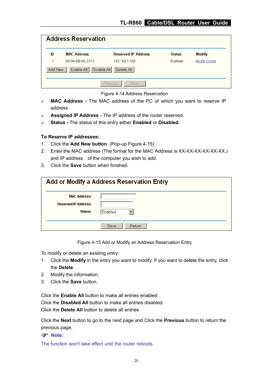 TP-Link Cable/DSL Router TL-R860 User Manual | Page 26 / 62