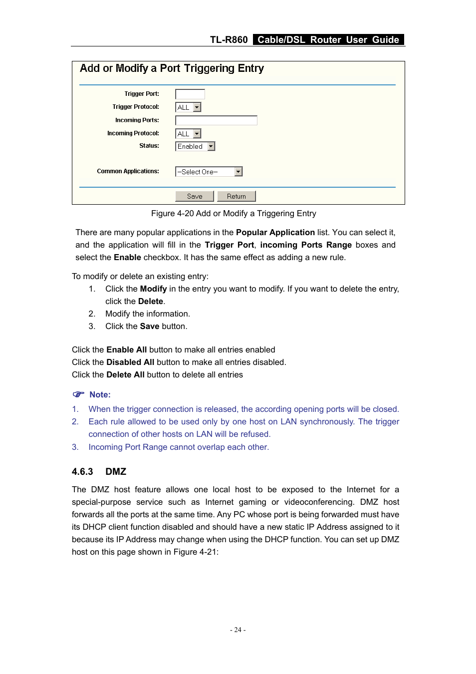 3 dmz | TP-Link Cable/DSL Router TL-R860 User Manual | Page 30 / 62