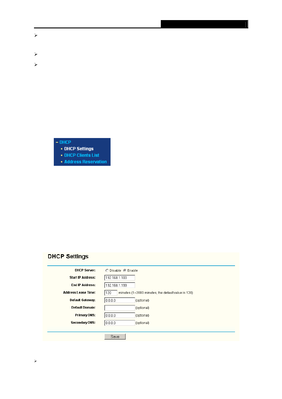 6 dhcp, 1 dhcp settings, Dhcp | Dhcp settings | TP-Link TL-WR340GD User Manual | Page 39 / 72