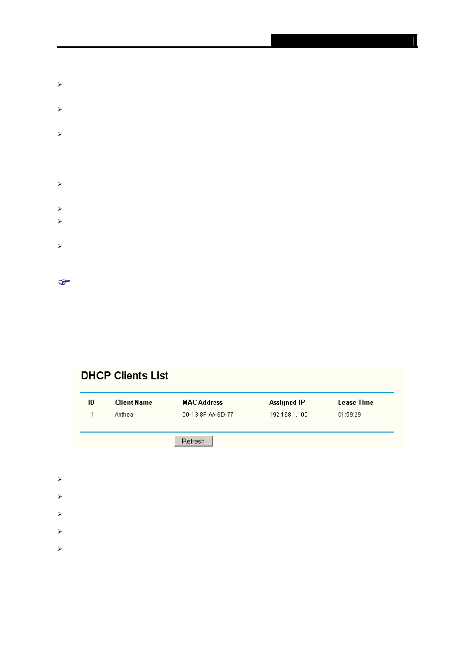 2 dhcp clients list, Dhcp clients list | TP-Link TL-WR340GD User Manual | Page 40 / 72