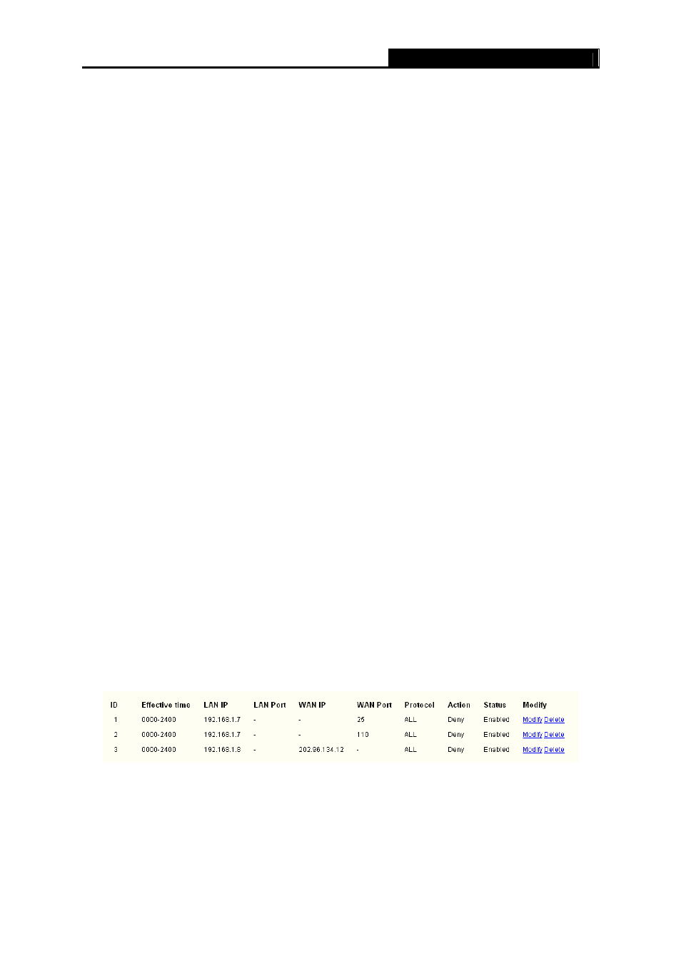 3 domain filtering, Domain filtering | TP-Link TL-WR340GD User Manual | Page 49 / 72