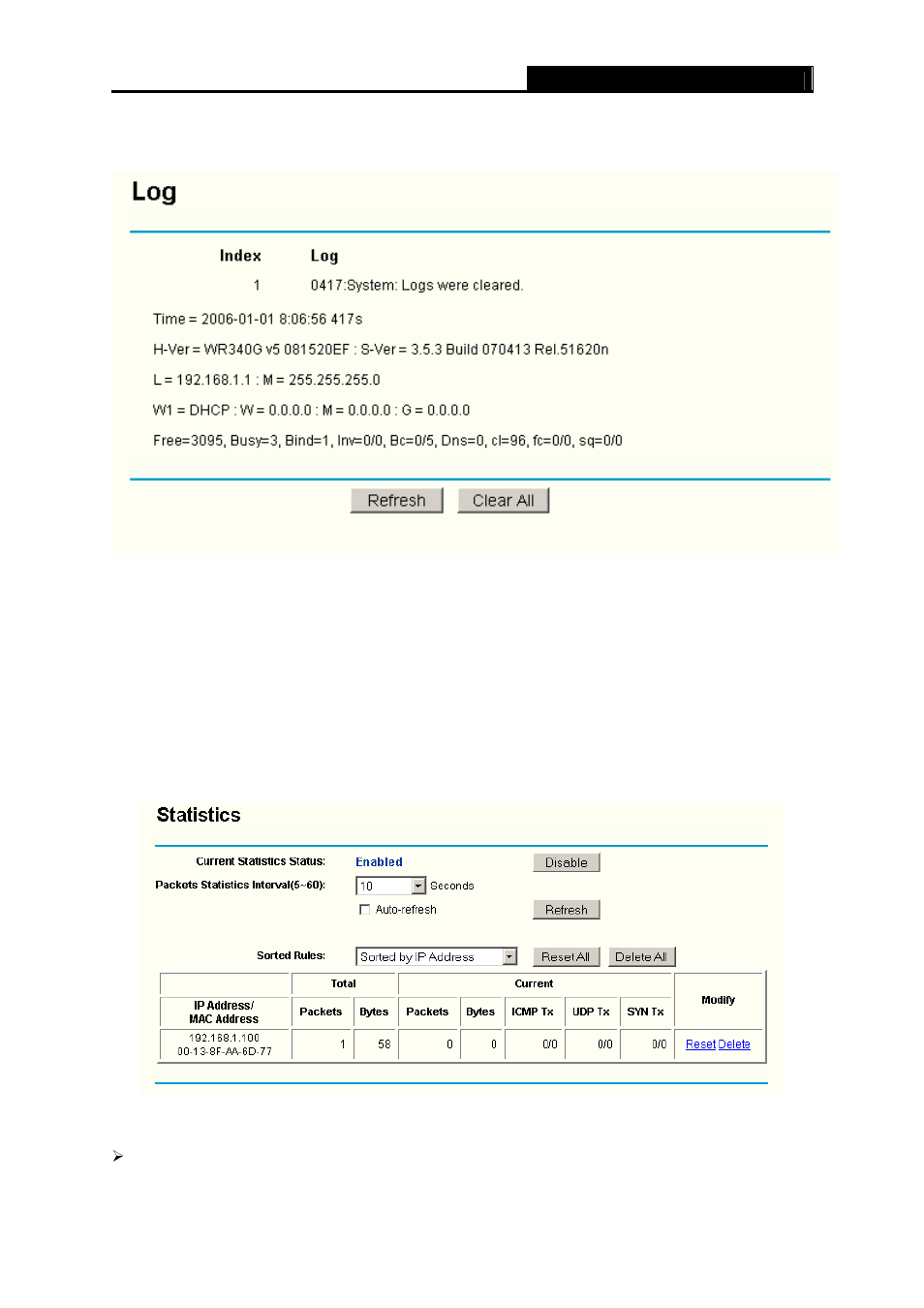 7 log, 8 statistics | TP-Link TL-WR340GD User Manual | Page 66 / 72