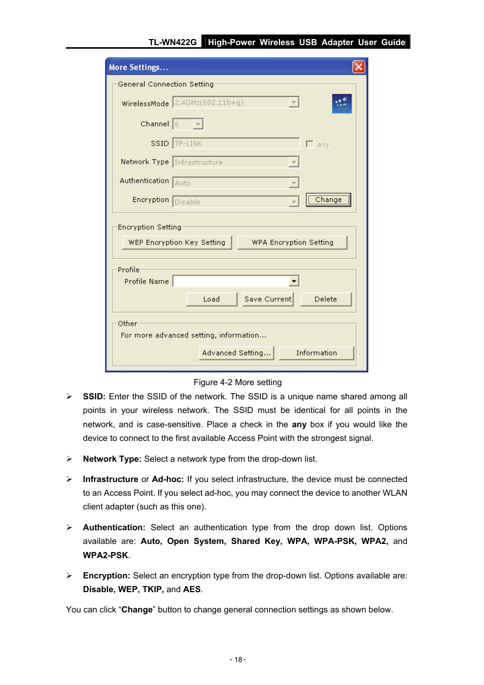 TP-Link High-Power Wireless USB Adapter TL-WN422G User Manual | Page 23 / 43
