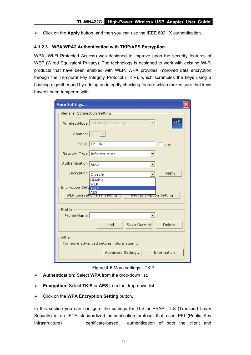 3 wpa/wpa2 authentication with tkip/aes encryption | TP-Link High-Power Wireless USB Adapter TL-WN422G User Manual | Page 26 / 43